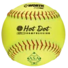 Worth 12" ASA Hot Dot Slowpitch Softballs (Dozen): AHD12SY