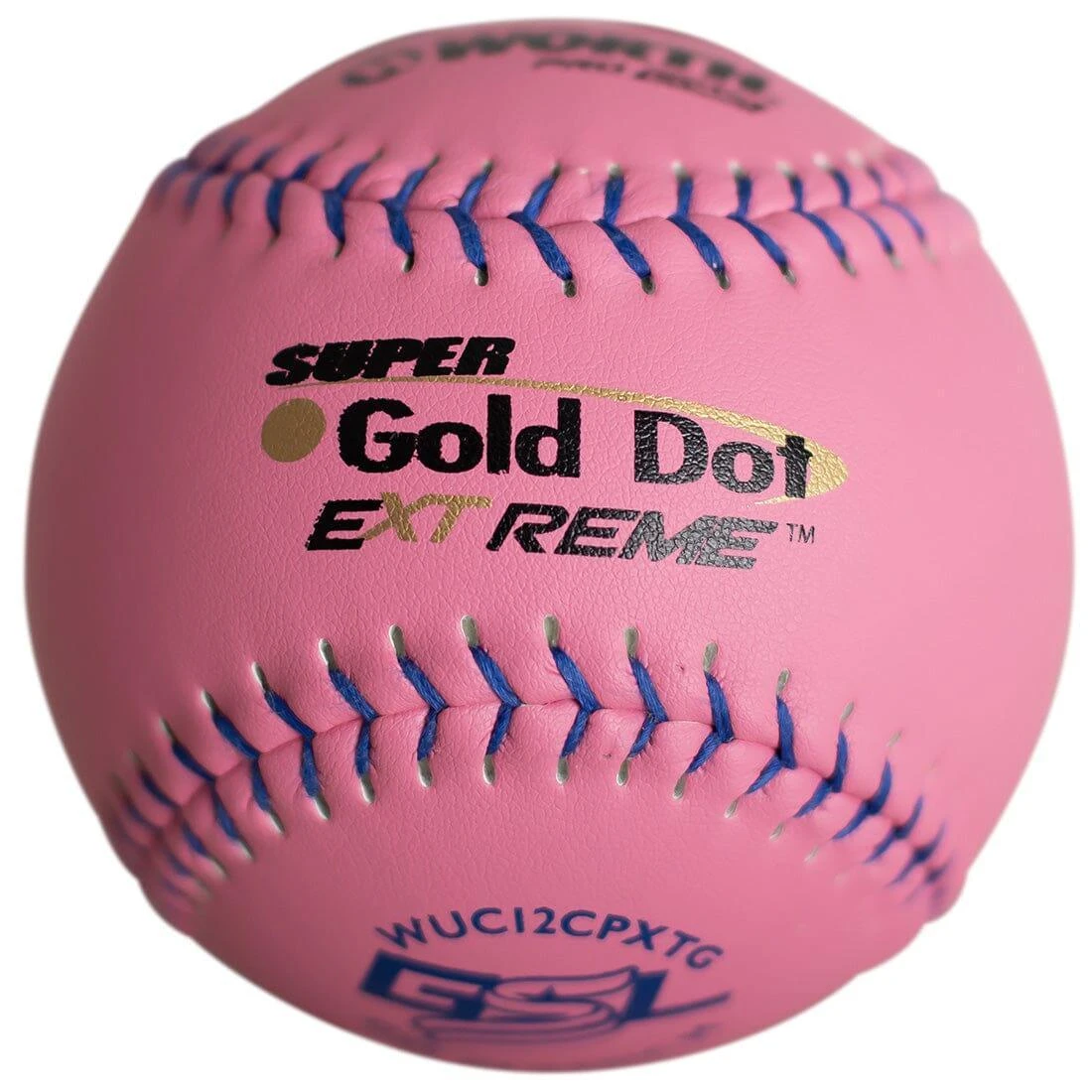 Worth Pink 12" GSL Super Gold Dot Extreme 40/325 Slowpitch Softballs (Dozen): WUC12CPXTG