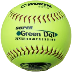 Worth 11" Super Green Dot WSL Slowpitch Softballs 47/400 (Dozen): YS11WSLC