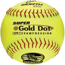 Worth 12" Super Gold Dot WSL Slowpitch Softballs (Dozen): YS44WSLC