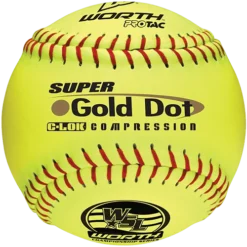 Worth 12" Super Gold Dot WSL Slowpitch Softballs (Dozen): YS44WSLS